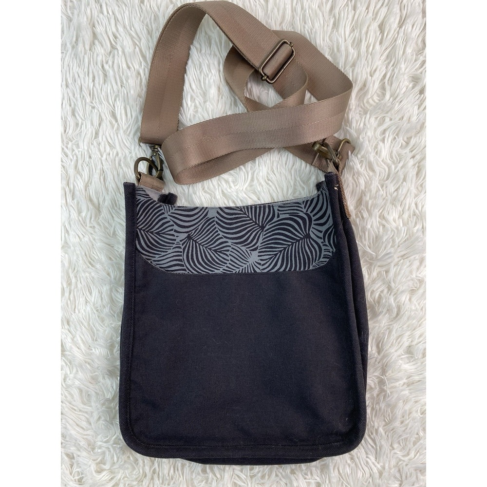 Malia Designs Women's S Black Canvas Detachable Crossbody Bag Purse